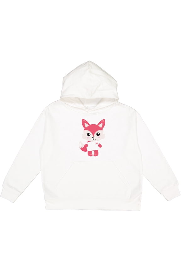 Valentine's Day Fox, Love, Hearts Youth Hoodie Sweatshirt