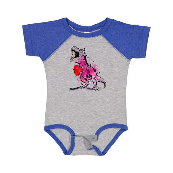 Inktastic Valentine's Day Graffiti T-Rex with Heart Shaped Candy Box Boys or Girls Baby Bodysuit