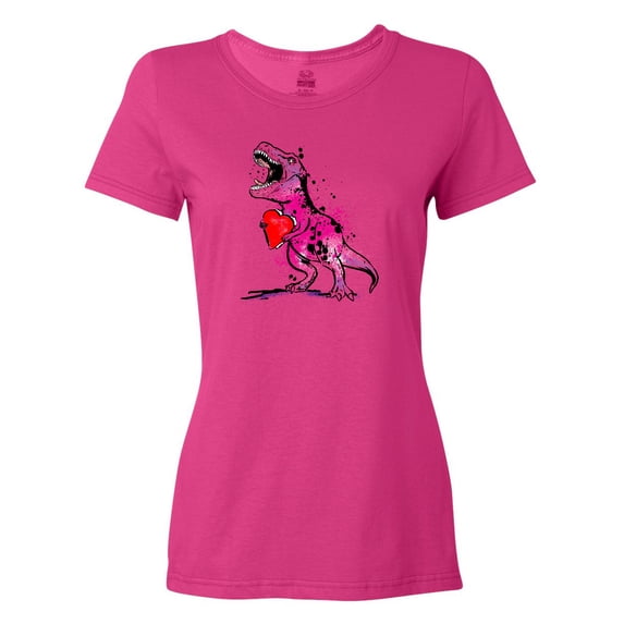 Inktastic Valentine's Day Graffiti T-Rex with Heart Shaped Candy Box Women's T-Shirt