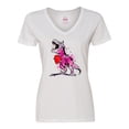 thumbnail image 1 of Inktastic Valentine's Day Graffiti T-Rex with Heart Shaped Candy Box Women's V-Neck T-Shirt, 1 of 5