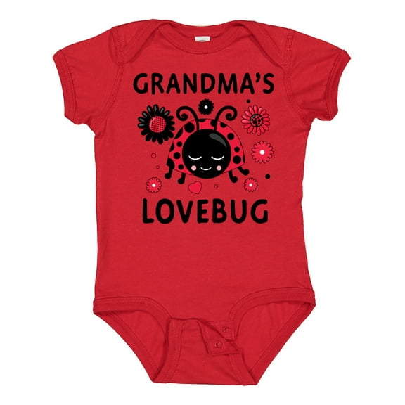 Inktastic Valentine's Day Grandma's Lovebug Girls Baby Bodysuit