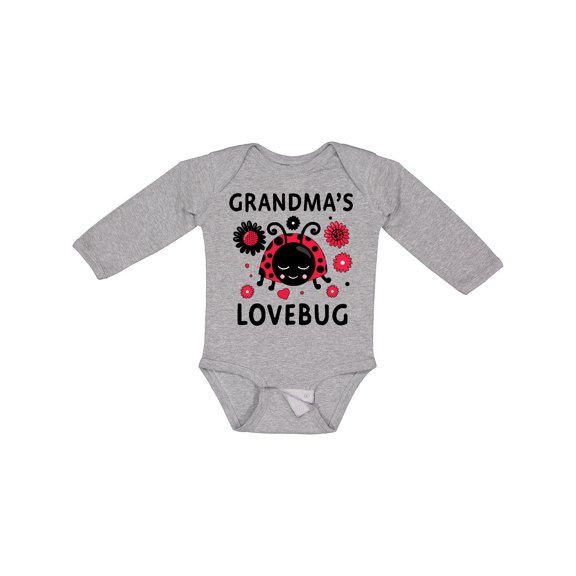 Inktastic Valentine's Day Grandma's Lovebug Girls Long Sleeve Baby Bodysuit