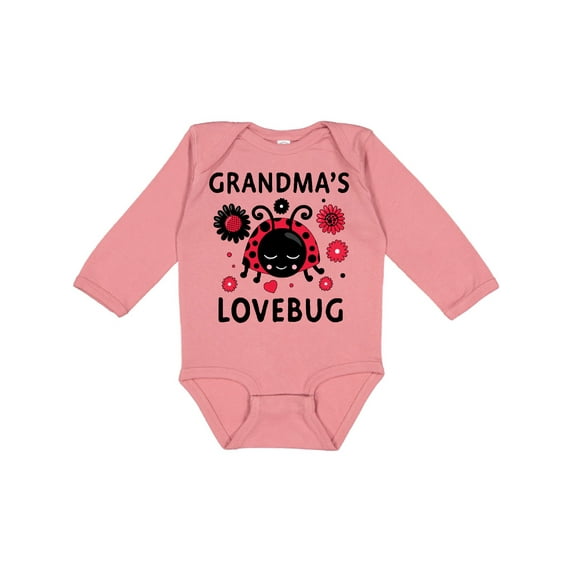 Inktastic Valentine's Day Grandma's Lovebug Girls Long Sleeve Baby Bodysuit