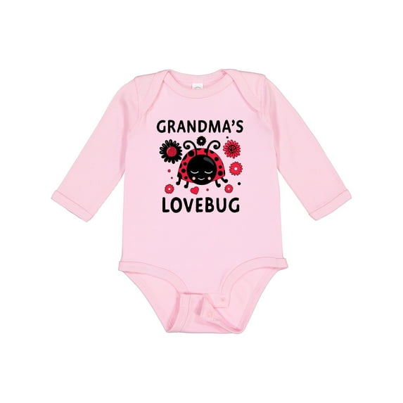 Inktastic Valentine's Day Grandma's Lovebug Girls Long Sleeve Baby Bodysuit