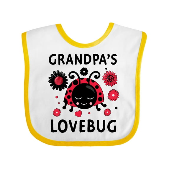 Inktastic Valentine's Day Grandpa's Lovebug Boys or Girls Baby Bib