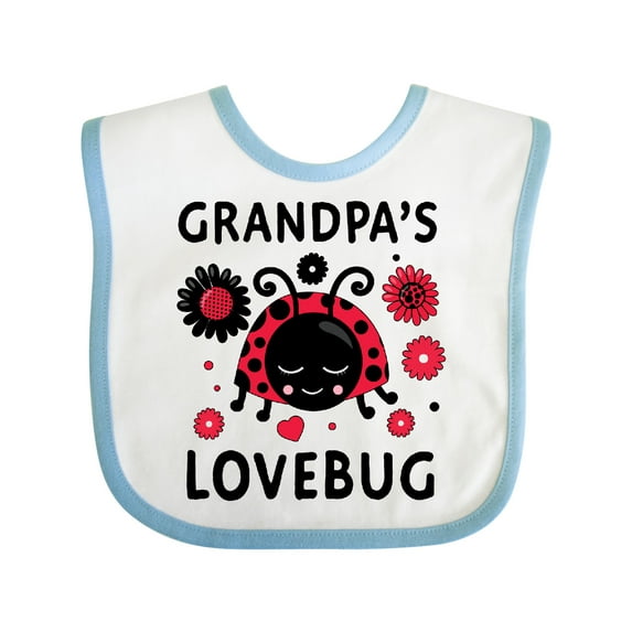 Inktastic Valentine's Day Grandpa's Lovebug Boys or Girls Baby Bib