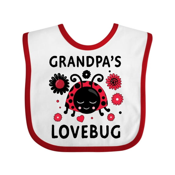 Inktastic Valentine's Day Grandpa's Lovebug Boys or Girls Baby Bib