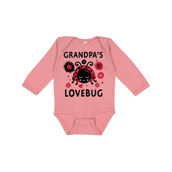 Inktastic Valentine's Day Grandpa's Lovebug Boys or Girls Long Sleeve Baby Bodysuit