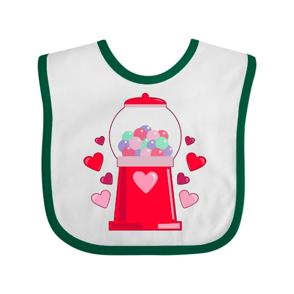 Inktastic Valentine's Day Gum-Ball Machine Boys or Girls Baby Bib