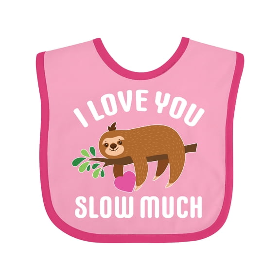 Inktastic Valentine's Day I Love You Slow Much with Cute Sloth Boys or Girls Baby Bib