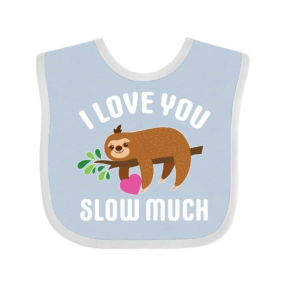 Inktastic Valentine's Day I Love You Slow Much with Cute Sloth Boys or Girls Baby Bib