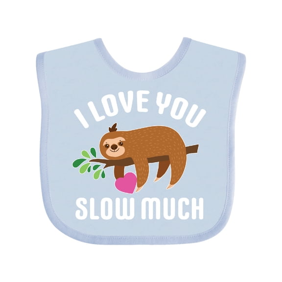 Inktastic Valentine's Day I Love You Slow Much with Cute Sloth Boys or Girls Baby Bib
