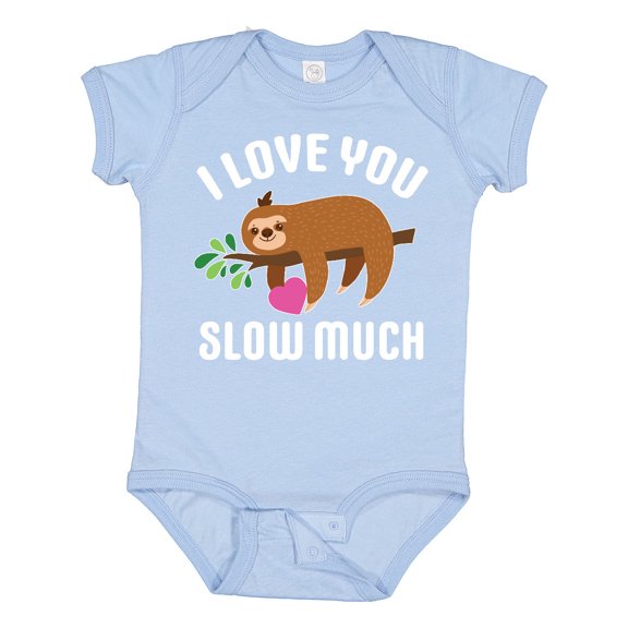 Inktastic Valentine's Day I Love You Slow Much with Cute Sloth Boys or Girls Baby Bodysuit