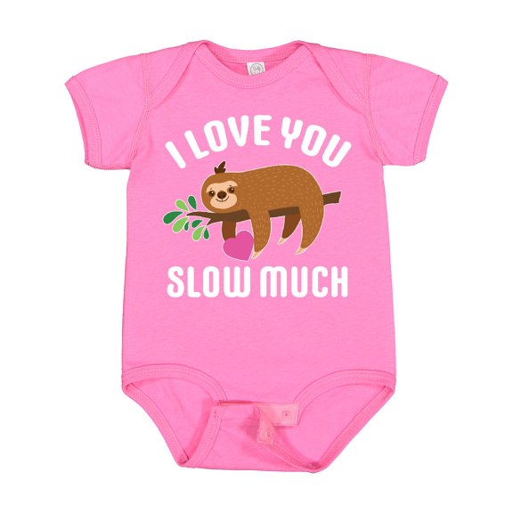 Inktastic Valentine's Day I Love You Slow Much with Cute Sloth Boys or Girls Baby Bodysuit