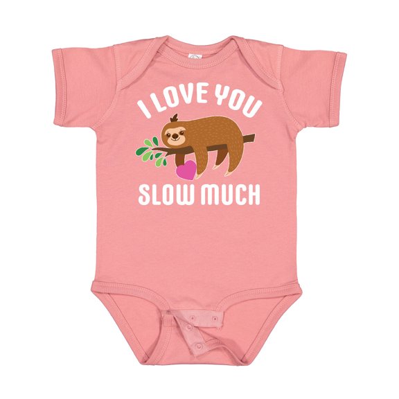 Inktastic Valentine's Day I Love You Slow Much with Cute Sloth Boys or Girls Baby Bodysuit
