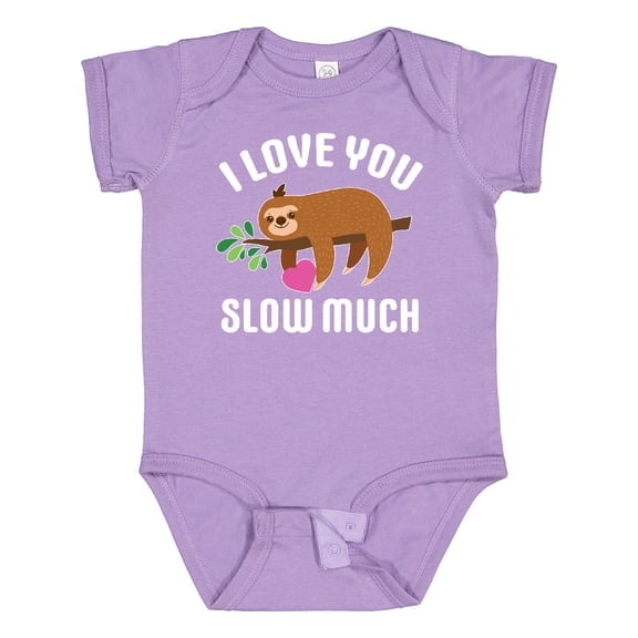 Inktastic Valentine's Day I Love You Slow Much with Cute Sloth Boys or Girls Baby Bodysuit