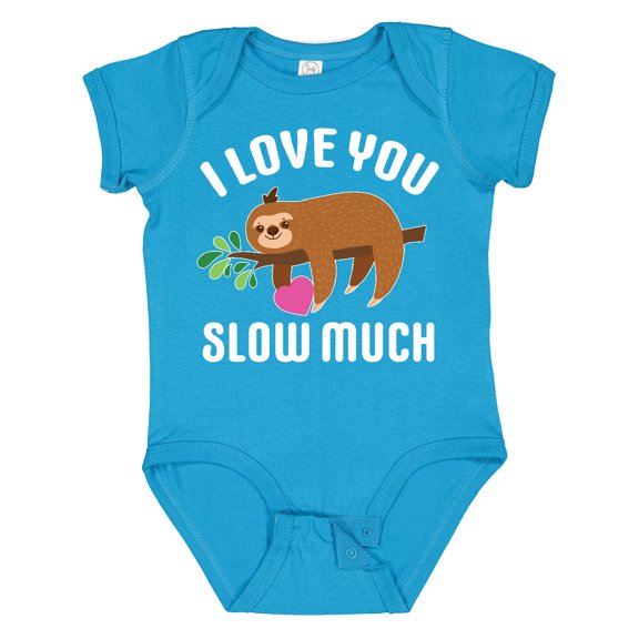 Inktastic Valentine's Day I Love You Slow Much with Cute Sloth Boys or Girls Baby Bodysuit