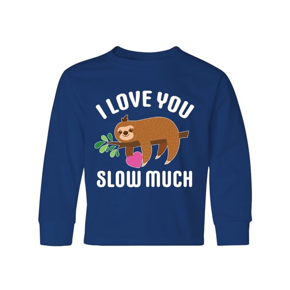 Inktastic Valentine's Day I Love You Slow Much with Cute Sloth Long Sleeve Youth T-Shirt