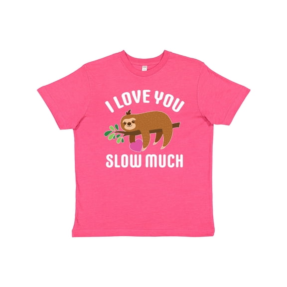 Inktastic Valentine's Day I Love You Slow Much with Cute Sloth Youth T-Shirt