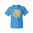thumbnail image 1 of Inktastic Valentine's Day I Love You a Waffle Lot with Hearts Youth T-Shirt, 1 of 5