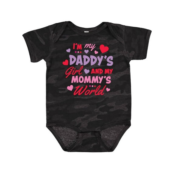 Inktastic Valentine's Day I'm My Daddy's Girl and My Mommy's World Girls Baby Bodysuit