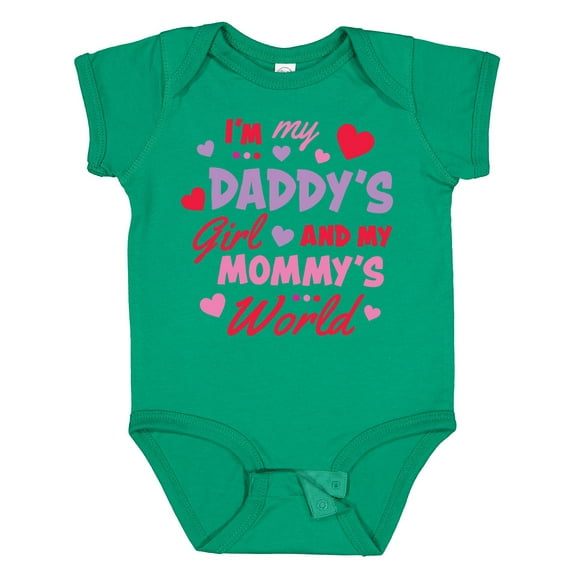 Inktastic Valentine's Day I'm My Daddy's Girl and My Mommy's World Girls Baby Bodysuit