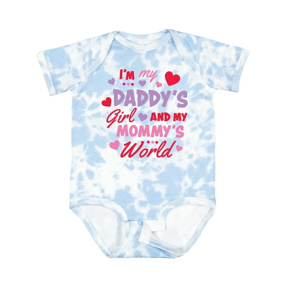Inktastic Valentine's Day I'm My Daddy's Girl and My Mommy's World Girls Baby Bodysuit