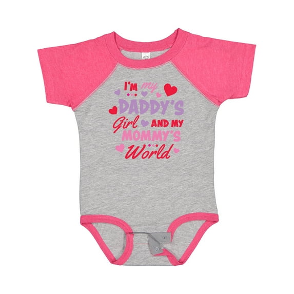 Inktastic Valentine's Day I'm My Daddy's Girl and My Mommy's World Girls Baby Bodysuit