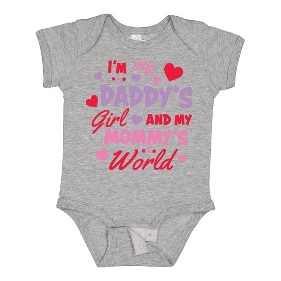 Inktastic Valentine's Day I'm My Daddy's Girl and My Mommy's World Girls Baby Bodysuit