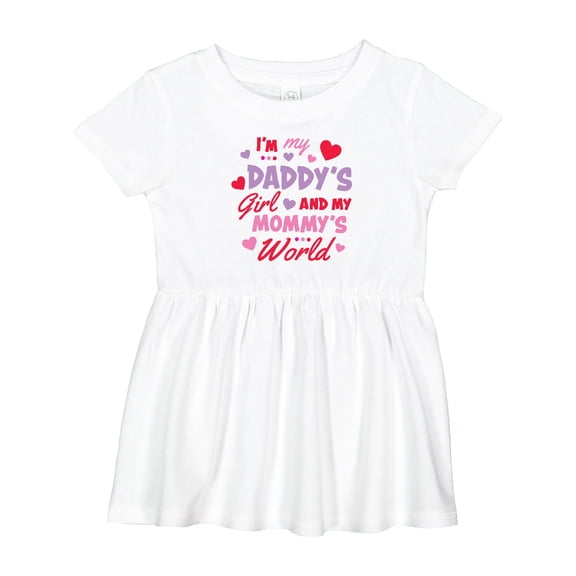 Inktastic Valentine's Day I'm My Daddy's Girl and My Mommy's World Girls Baby Dress