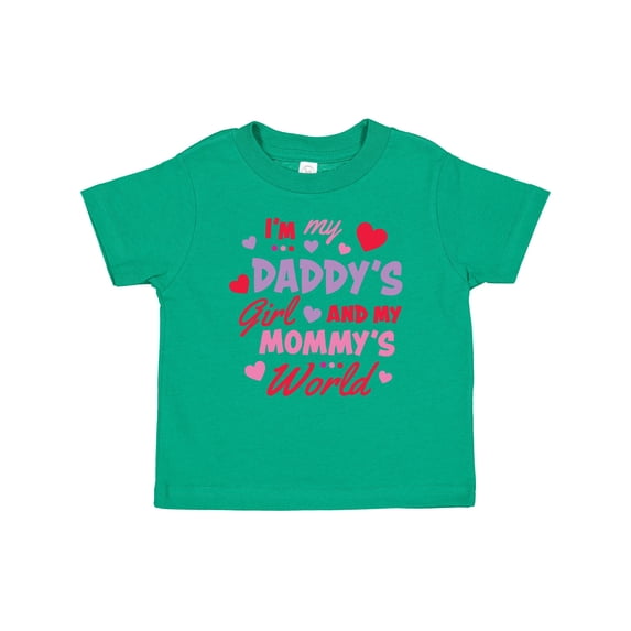 Inktastic Valentine's Day I'm My Daddy's Girl and My Mommy's World Girls Baby T-Shirt