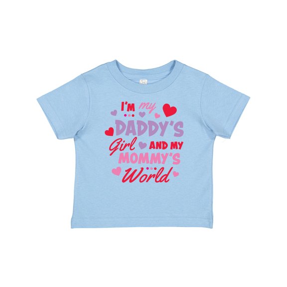 Inktastic Valentine's Day I'm My Daddy's Girl and My Mommy's World Girls Baby T-Shirt