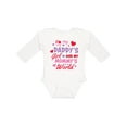 thumbnail image 1 of Inktastic Valentine's Day I'm My Daddy's Girl and My Mommy's World Girls Long Sleeve Baby Bodysuit, 1 of 5