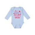 thumbnail image 1 of Inktastic Valentine's Day I'm My Daddy's Girl and My Mommy's World Girls Long Sleeve Baby Bodysuit, 1 of 5
