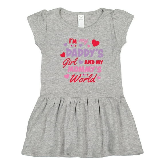 Inktastic Valentine's Day I'm My Daddy's Girl and My Mommy's World Girls Toddler Dress