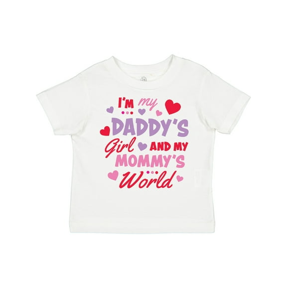 Inktastic Valentine's Day I'm My Daddy's Girl and My Mommy's World Girls Toddler T-Shirt