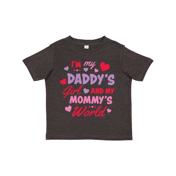 Inktastic Valentine's Day I'm My Daddy's Girl and My Mommy's World Girls Toddler T-Shirt