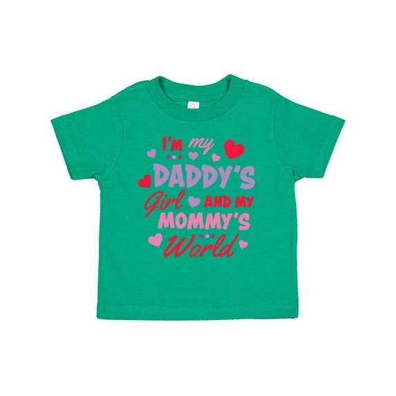 Inktastic Valentine's Day I'm My Daddy's Girl and My Mommy's World Girls Toddler T-Shirt