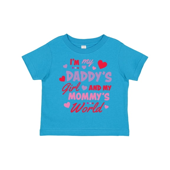 Inktastic Valentine's Day I'm My Daddy's Girl and My Mommy's World Girls Toddler T-Shirt