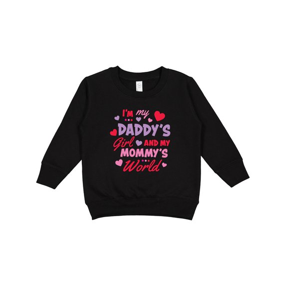 Inktastic Valentine's Day I'm My Daddy's Girl and My Mommy's World Toddler Sweatshirt