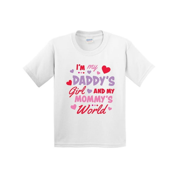 Inktastic Valentine's Day I'm My Daddy's Girl and My Mommy's World Youth T-Shirt