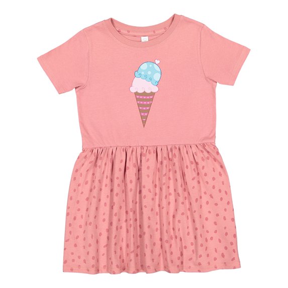 Inktastic Valentine's Day Ice Cream Cone Girls Toddler Dress