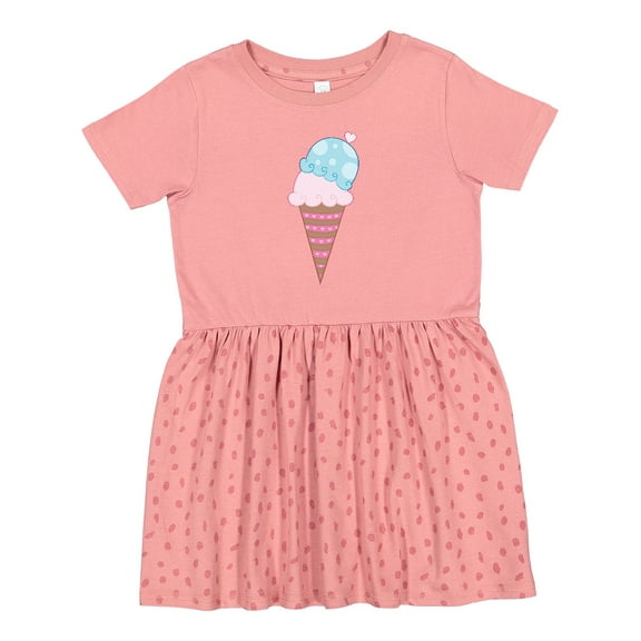Inktastic Valentine's Day Ice Cream Cone Girls Toddler Dress
