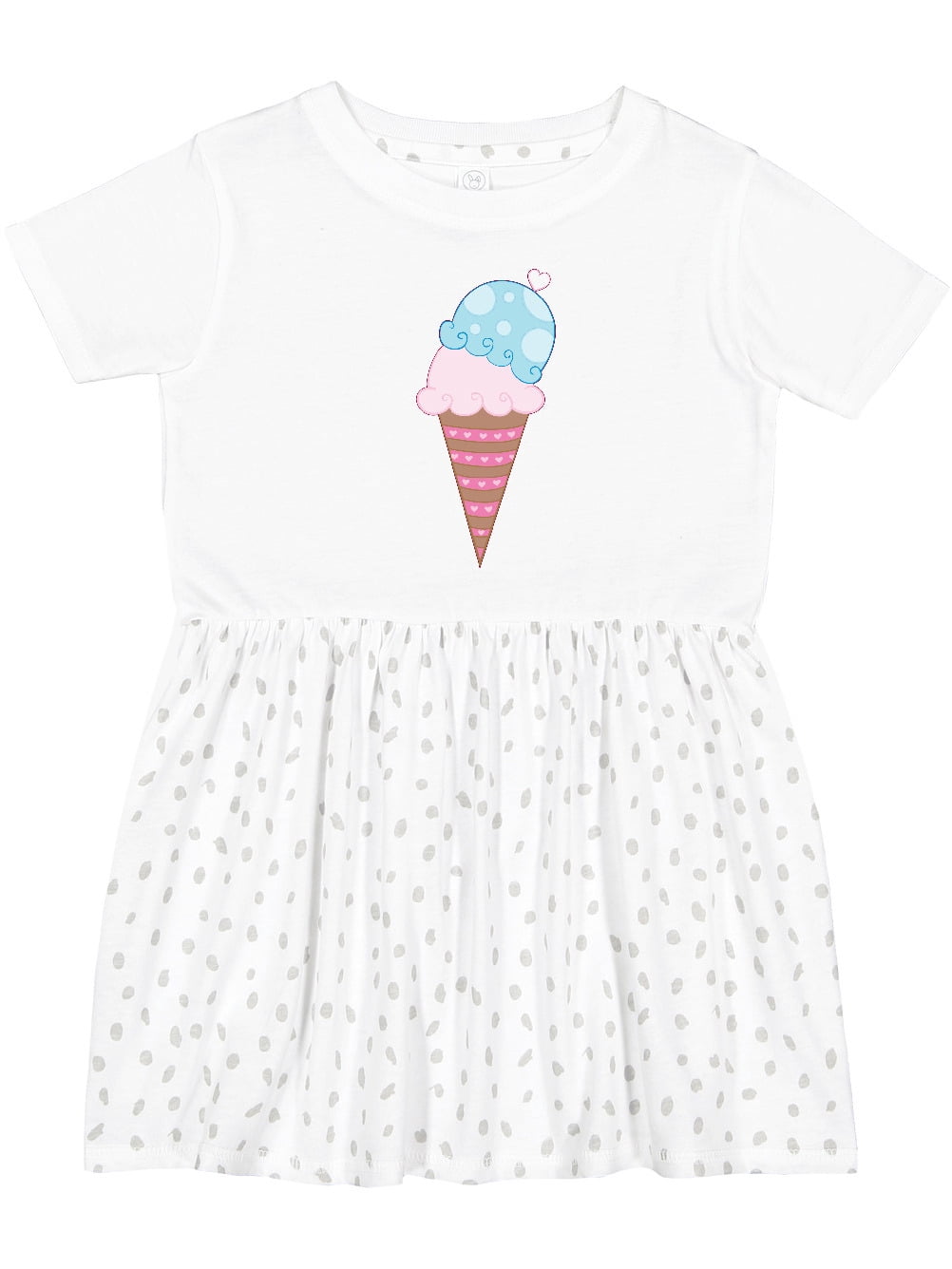Inktastic Valentine's Day Ice Cream Cone Girls Toddler Dress - Walmart.com