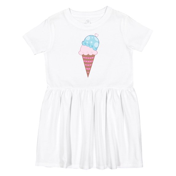 Inktastic Valentine's Day Ice Cream Cone Girls Toddler Dress