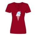 thumbnail image 1 of Inktastic Valentine's Day Ice Cream Cone Women's V-Neck T-Shirt, 1 of 5