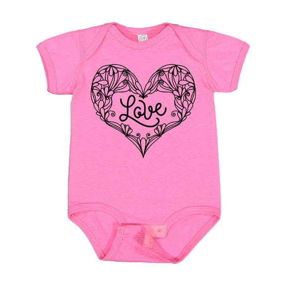 Inktastic Valentine's Day Love Decorated Heart Boys or Girls Baby Bodysuit