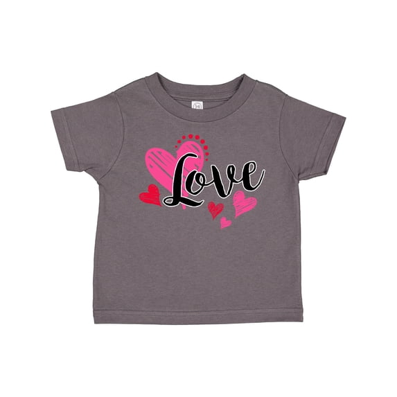 Inktastic Valentine's Day Love With Pink And Red Hearts Boys or Girls Toddler T-Shirt