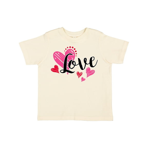 Inktastic Valentine's Day Love With Pink And Red Hearts Boys or Girls Toddler T-Shirt