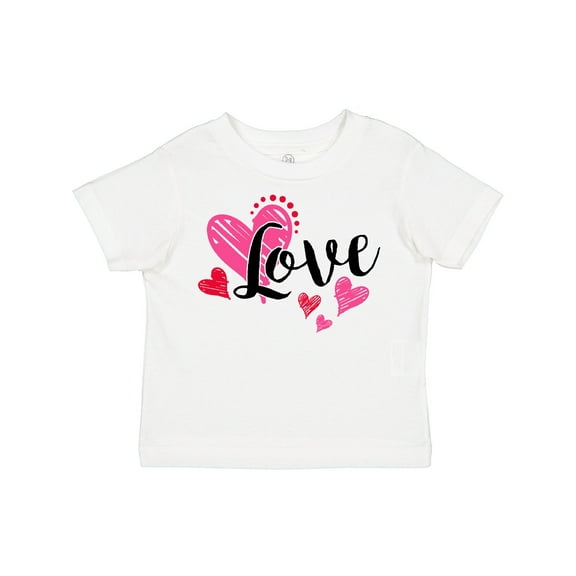 Inktastic Valentine's Day Love With Pink And Red Hearts Boys or Girls Toddler T-Shirt